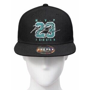 Air Jordan 23 MVP Igloo Jumpman Hat Snapback Cap Black Teal Blue w Decal Rare